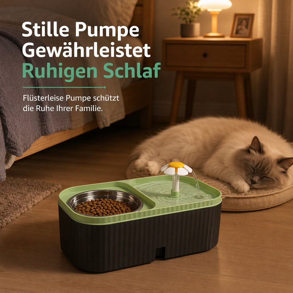 ⏳Nur für kurze Zeit – 50% RABATT⏰2-in-1 automatischer Katzenfutter- und Wasserspender mit großem Fassungsvermögen – blumenförmiger Heimtier-Wasserspender mit doppelten Näpfen