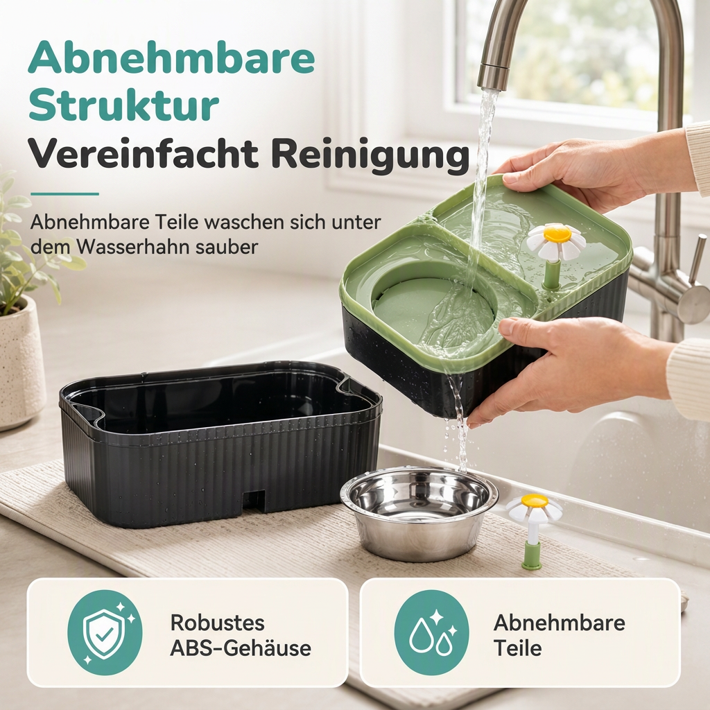 ⏳Nur für kurze Zeit – 50% RABATT⏰2-in-1 automatischer Katzenfutter- und Wasserspender mit großem Fassungsvermögen – blumenförmiger Heimtier-Wasserspender mit doppelten Näpfen