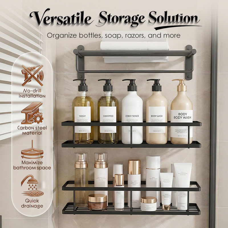 🚿 50% RABATT! 🧴 Wandregal-Set fürs Bad – Montage ohne Bohren & platzsparend ✨