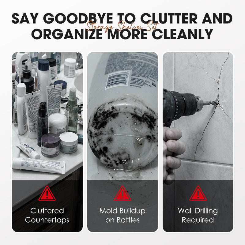 🚿 50% RABATT! 🧴 Wandregal-Set fürs Bad – Montage ohne Bohren & platzsparend ✨