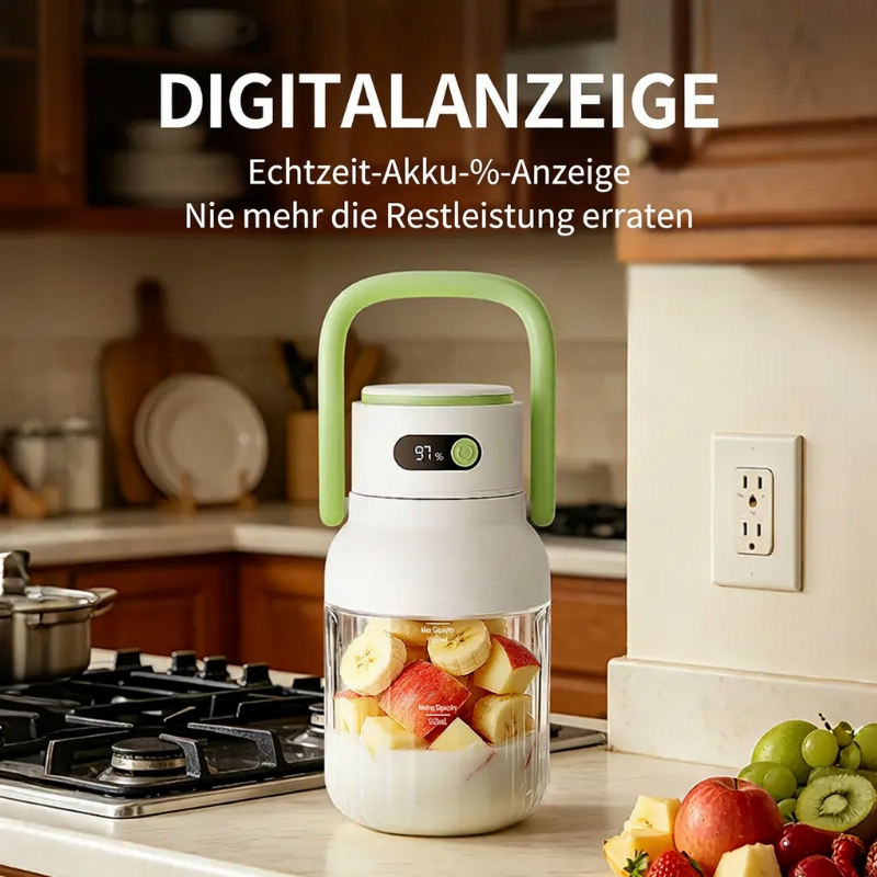 🥤 BLITZANGEBOT: 50% RABATT! Tragbarer Mixer mit 1000 ml und 12 Klingen – digitales Display & USB-aufladbar, mit doppeltem Deckel für perfekte Smoothies überall ✨
