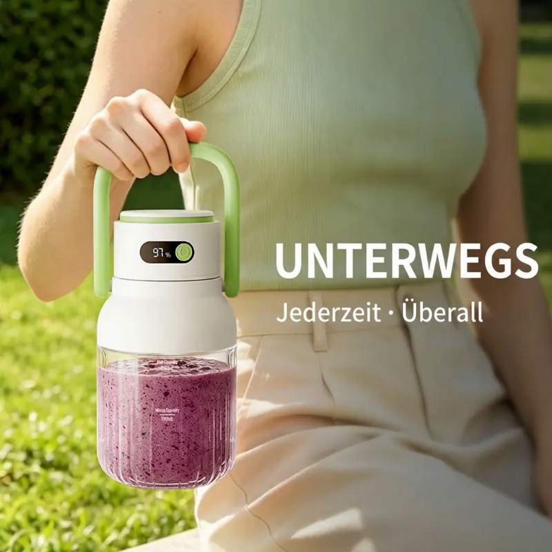 🥤 BLITZANGEBOT: 50% RABATT! Tragbarer Mixer mit 1000 ml und 12 Klingen – digitales Display & USB-aufladbar, mit doppeltem Deckel für perfekte Smoothies überall ✨