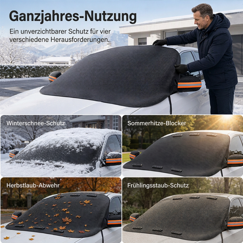 🚗 50% RABATT! ❄️ Magnetische Windschutzscheibenabdeckung – Oxford, 6 Magnete & Diebstahlschutz ✨