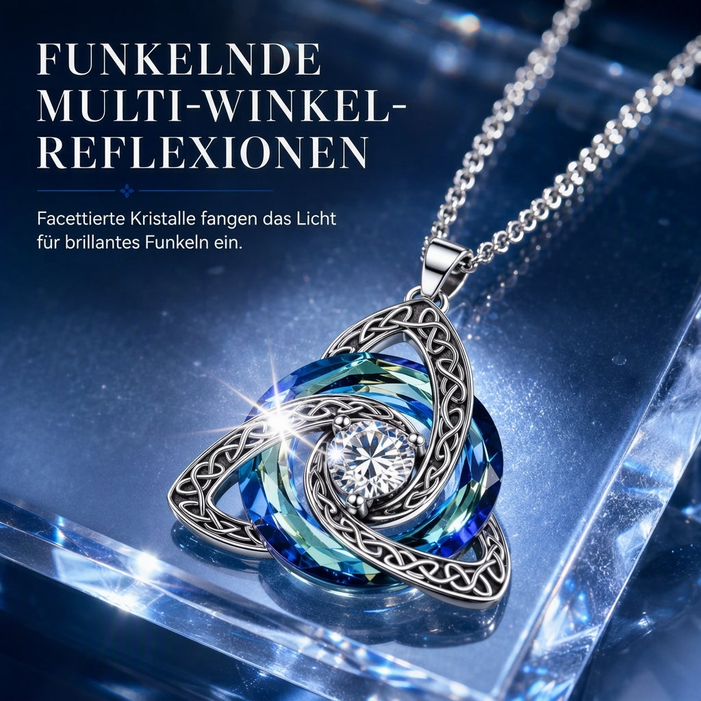 Damen Halskette mit keltischem Knoten-Geburtsstein-Anhänger