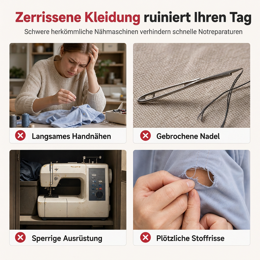 Mini elektrische Handnähmaschine – tragbares Haushaltsnähgerät für dicke Stoffe