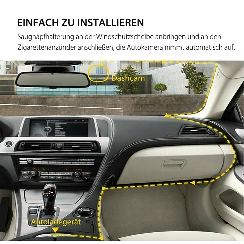 🔥 50 % RABATT! 🚗🎥 Dashcam mit 3 Kameras 1080P HD – Vorne + Innen + Hinten mit Rückfahrfunktion
