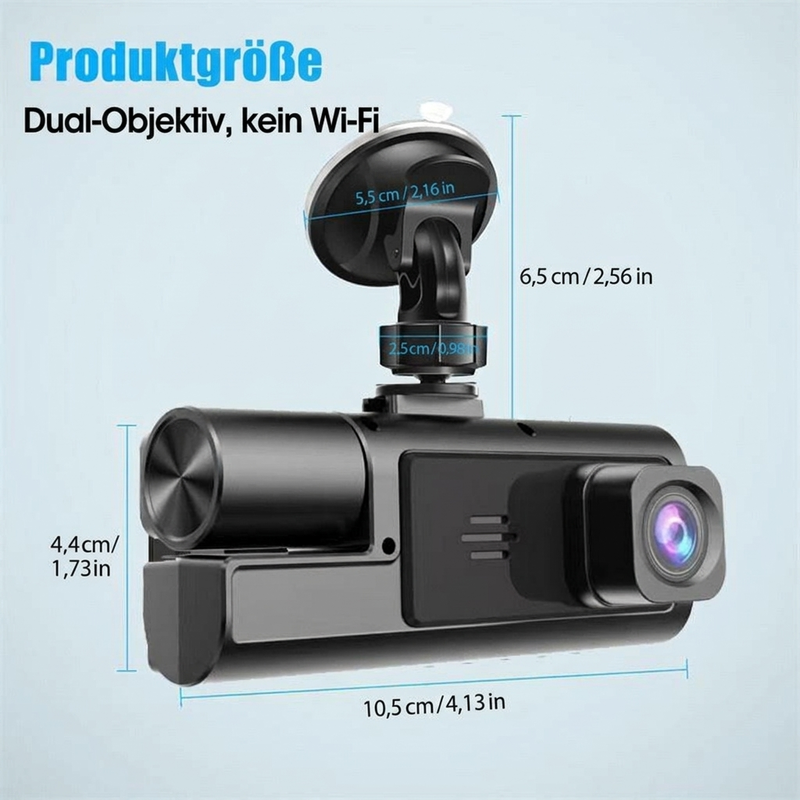 🔥 50 % RABATT! 🚗🎥 Dashcam mit 3 Kameras 1080P HD – Vorne + Innen + Hinten mit Rückfahrfunktion