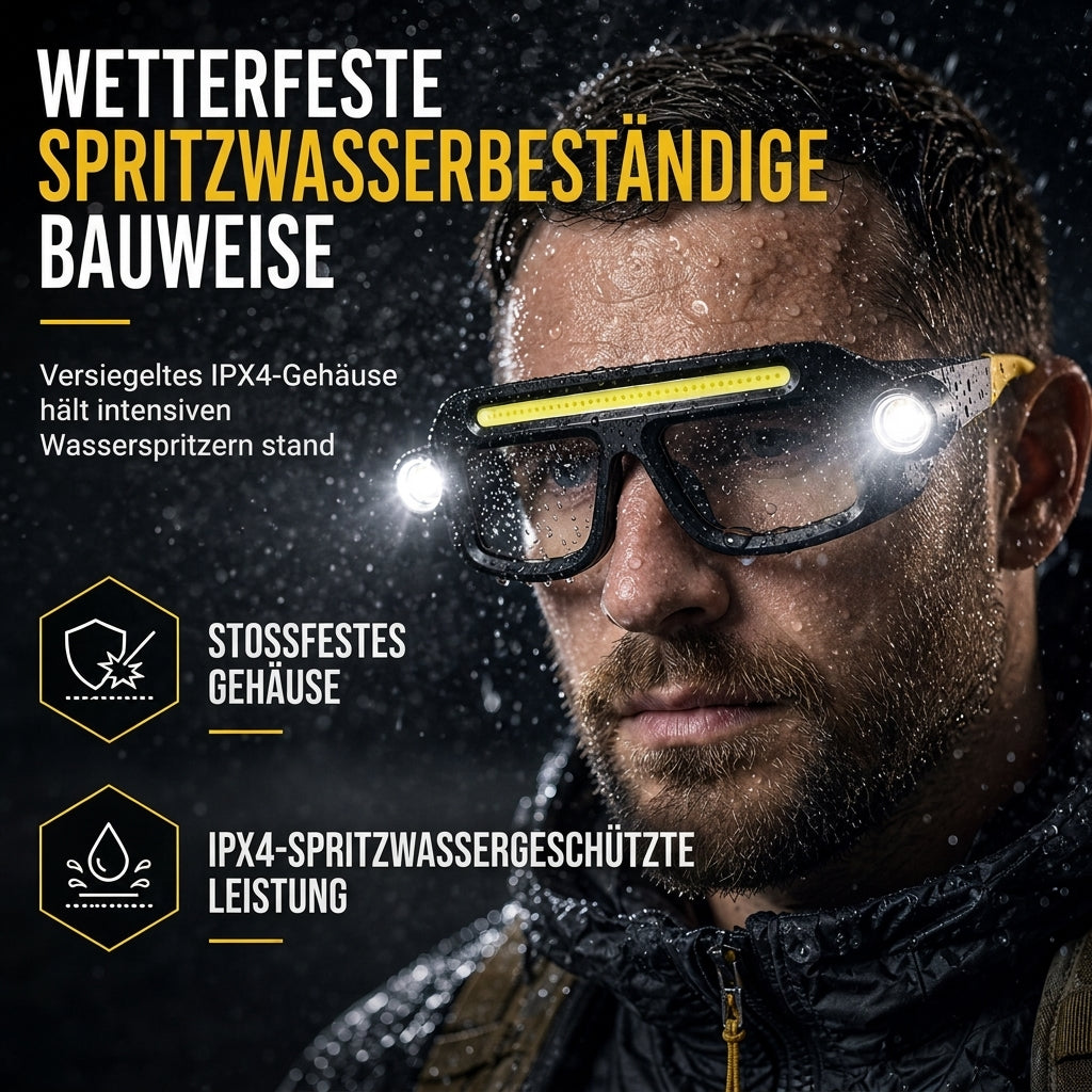 USB-aufladbares, doppelseitig klippbares Brillenzusatzlicht für Outdoor-Wandern und Lesen