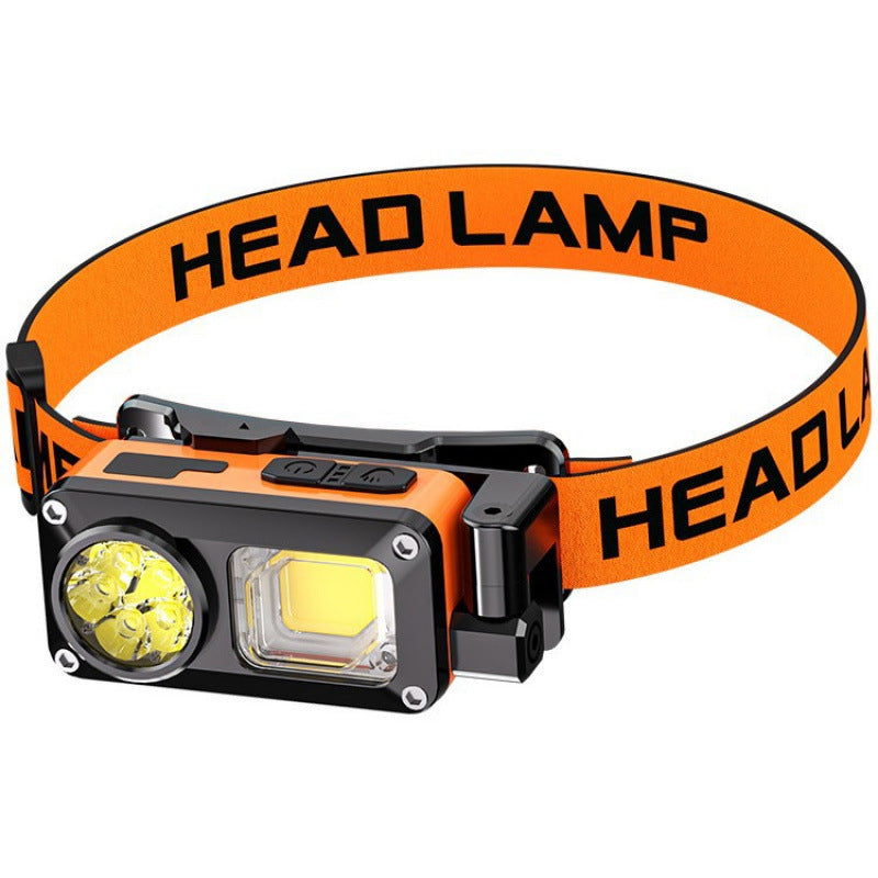 Wiederaufladbare LED-Stirnlampe mit Sensor & COB-Licht (USB)