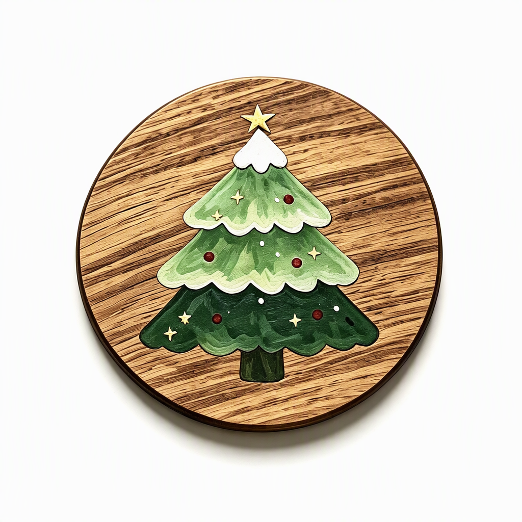 Tannenbaum-Untersetzer aus Holz für Kaffeetassen und Heißgetränke