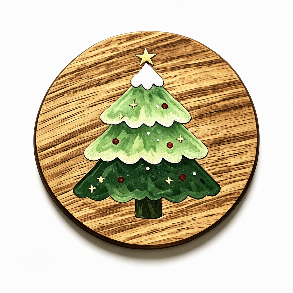 Tannenbaum-Untersetzer aus Holz für Kaffeetassen und Heißgetränke