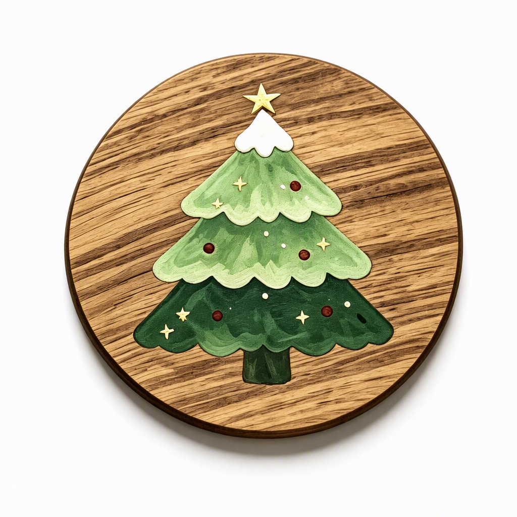 Tannenbaum-Untersetzer aus Holz für Kaffeetassen und Heißgetränke
