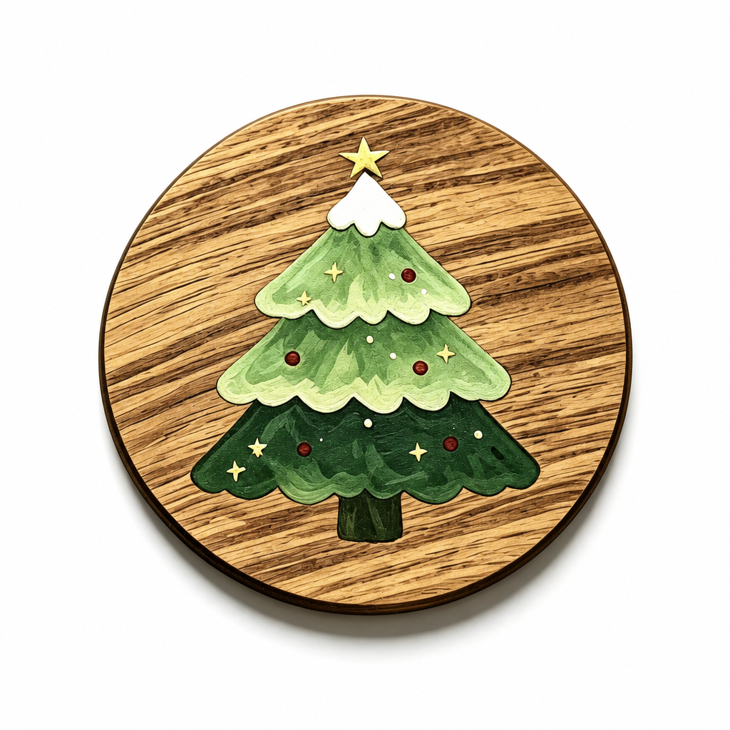 Tannenbaum-Untersetzer aus Holz für Kaffeetassen und Heißgetränke