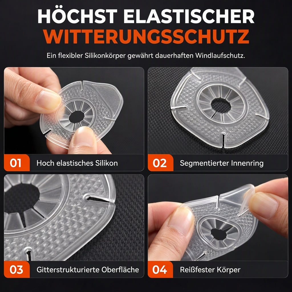 Staubschutz für die Armlochung der Frontscheibe