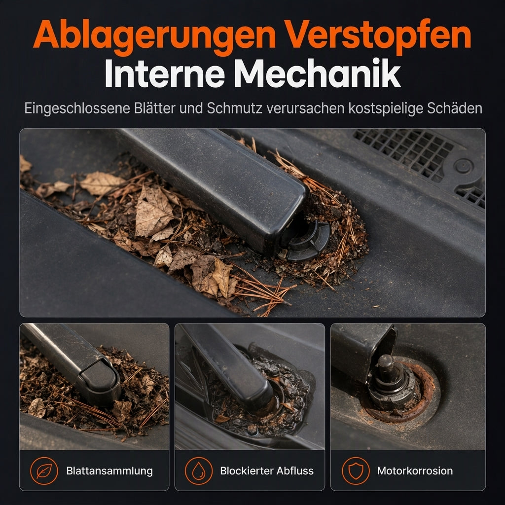 Staubschutz für die Armlochung der Frontscheibe