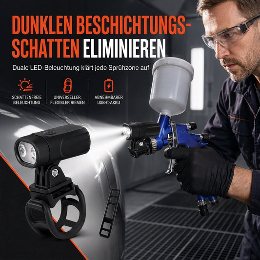 💡 LIMITIERTES ANGEBOT 50% RABATT! ⚡ Spritzpistolen-Leuchten-Set – Dual-LED, USB-C Akku, Auto & Möbel Retusche ✨