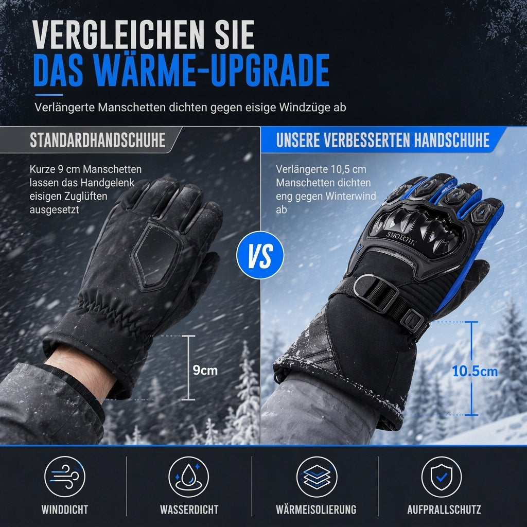 🏍️ 50 % RABATT! 🧤 Wärmende Motorrad-Handschuhe mit Touchscreen, lange Stulpen, verstellbarer Verschluss, M–XXL ✨