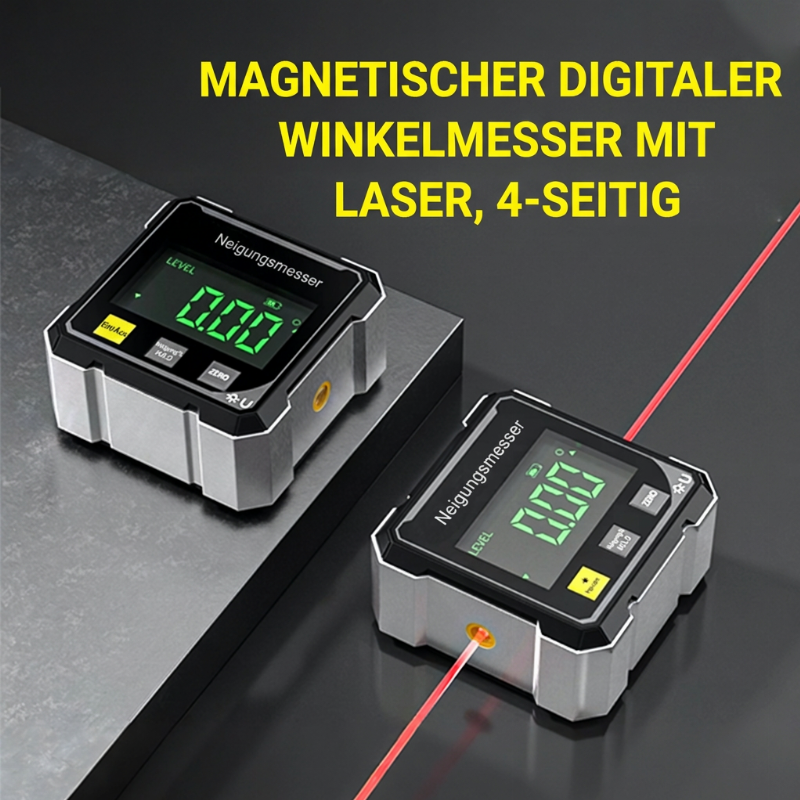 📢📢50 % RABATT !! ⏰ 4-seitige magnetische digitale Winkelmessgerät mit Laser