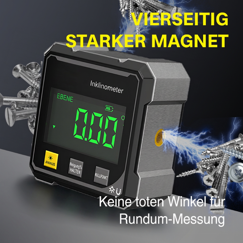 📢📢50 % RABATT !! ⏰ 4-seitige magnetische digitale Winkelmessgerät mit Laser