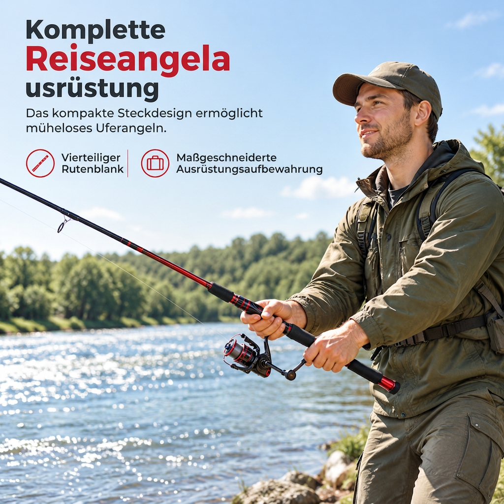 🎣 50% RABATT! 💥 4-teilige Glasfaser-Meerangelrute – Weitwurf & robust ✨