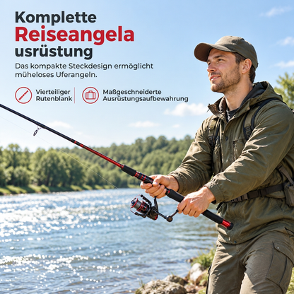 🎣 50% RABATT! 💥 4-teilige Glasfaser-Meerangelrute – Weitwurf & robust ✨