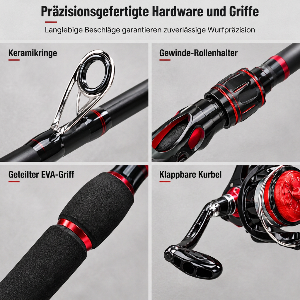 🎣 50% RABATT! 💥 4-teilige Glasfaser-Meerangelrute – Weitwurf & robust ✨