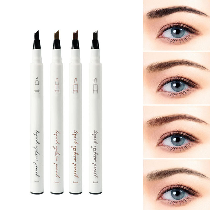 ⏳Zeitlich begrenztes Angebot⏳ Flüssiger Augenbrauenstift mit 4-fach-Spitze – feine Härchenstriche, 4 Farbtöne, 1,5 ml