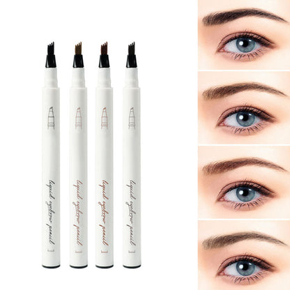 ⏳Zeitlich begrenztes Angebot⏳ Flüssiger Augenbrauenstift mit 4-fach-Spitze – feine Härchenstriche, 4 Farbtöne, 1,5 ml