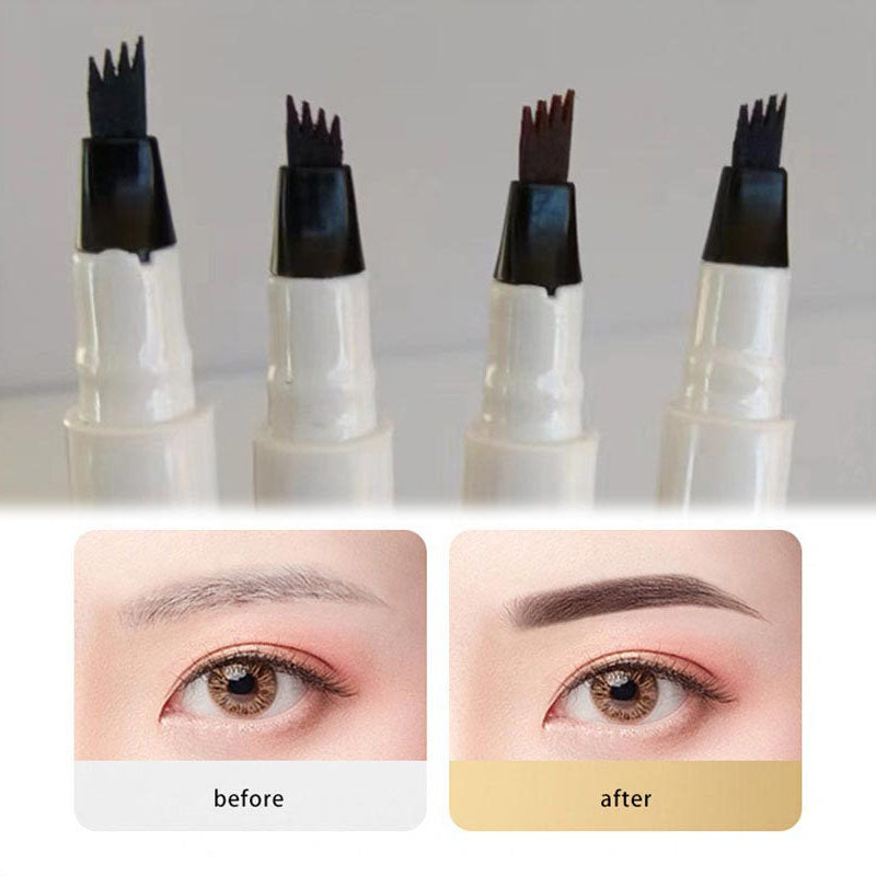 ⏳Zeitlich begrenztes Angebot⏳ Flüssiger Augenbrauenstift mit 4-fach-Spitze – feine Härchenstriche, 4 Farbtöne, 1,5 ml