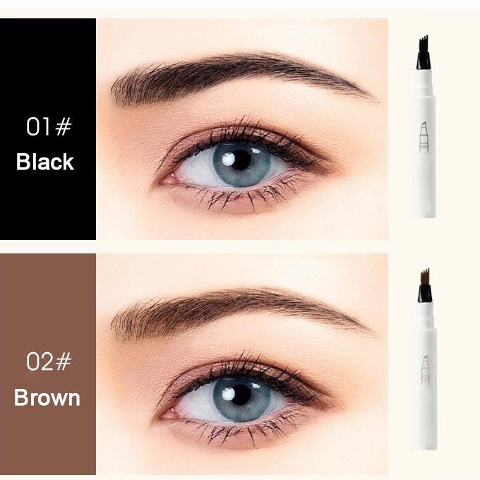 ⏳Zeitlich begrenztes Angebot⏳ Flüssiger Augenbrauenstift mit 4-fach-Spitze – feine Härchenstriche, 4 Farbtöne, 1,5 ml