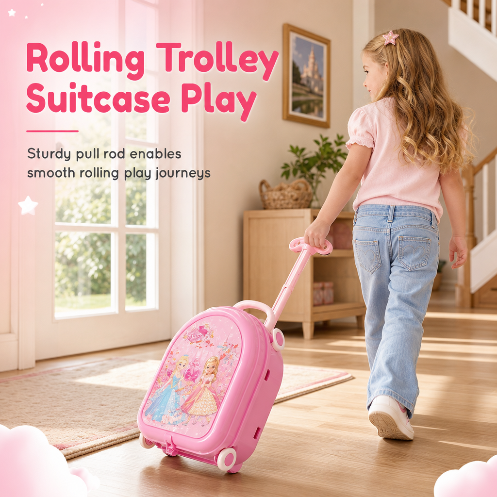 💝 LIMITIERTES ANGEBOT 50% RABATT! ✨ Kinder Schminkkoffer mit Spiel-Schminktisch – 3-in-1, Rollenspiel, tragbar 🎀