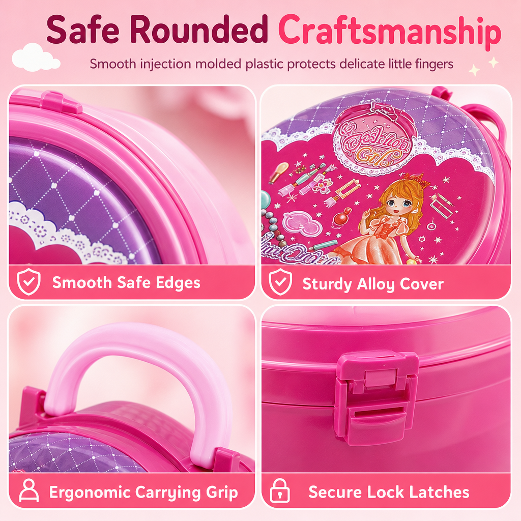 💝 LIMITIERTES ANGEBOT 50% RABATT! ✨ Kinder Schminkkoffer mit Spiel-Schminktisch – 3-in-1, Rollenspiel, tragbar 🎀