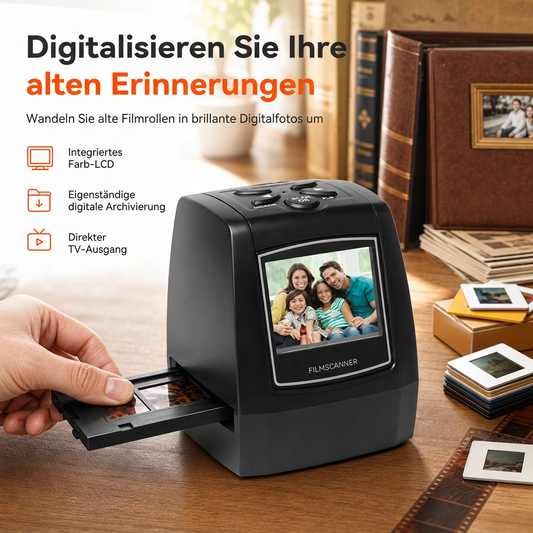📸 LIMITIERTES ANGEBOT 50% RABATT! ✨ Tragbarer Filmscanner – Negativ & Dia, Standalone, Einfach zu bedienen 🎞️