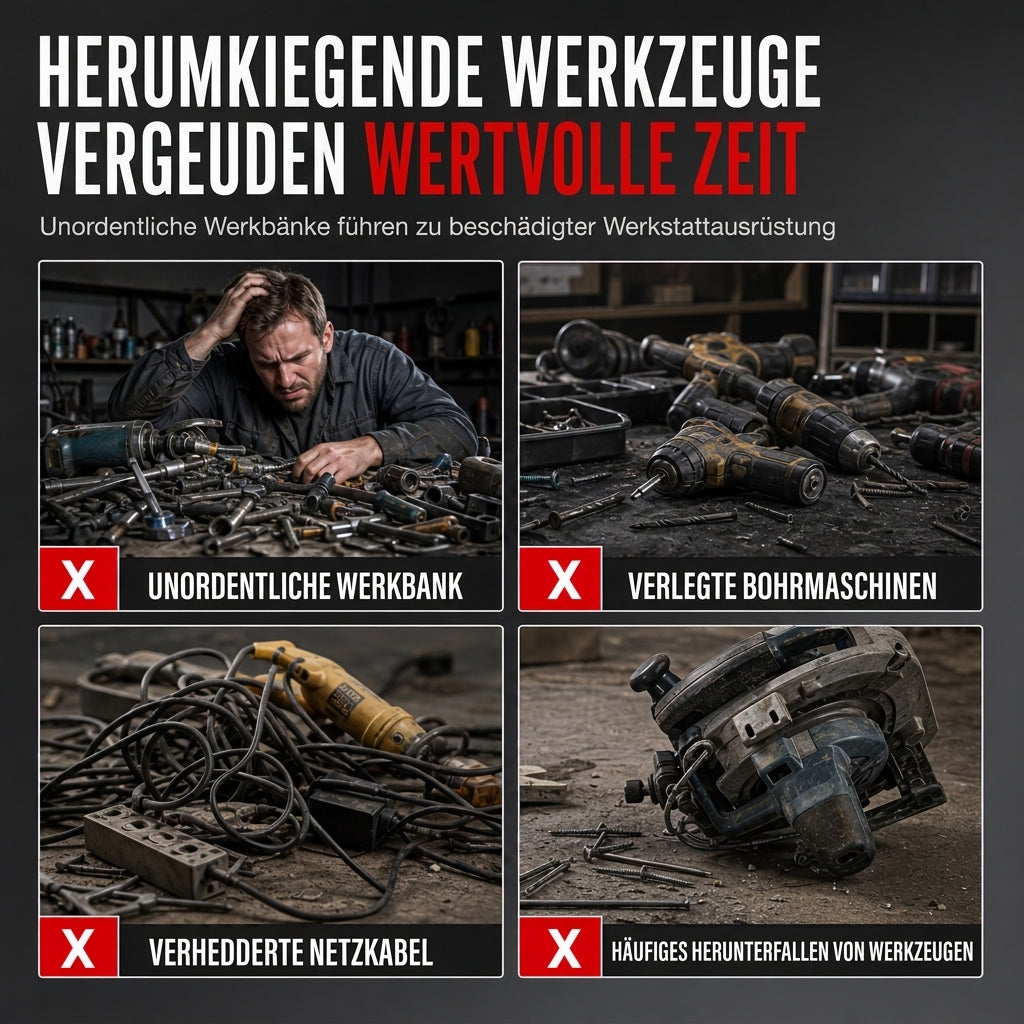 📢📢 50 % RABATT 🛠️ Wandmontiertes Werkzeugregal aus Stahl – Bohrer & Werkzeuge platzsparend aufbewahren