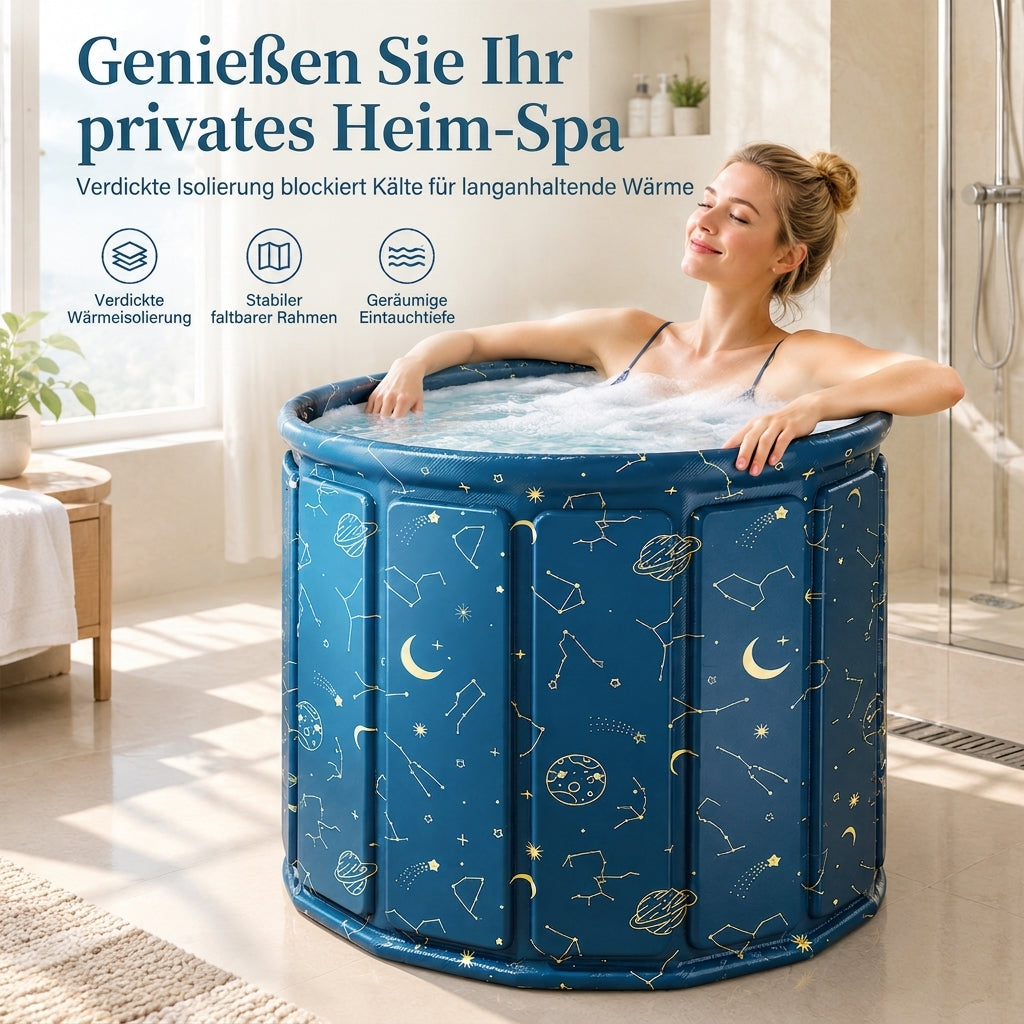🛁 LIMITIERTES ANGEBOT 50% RABATT! ✨ Faltbare Badewanne für Erwachsene – wärmeisolierend, platzsparend, mit Kissen 🧺