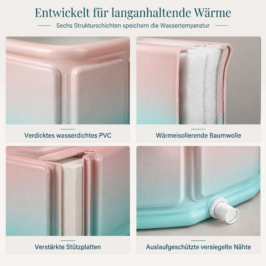🛁 LIMITIERTES ANGEBOT 50% RABATT! ✨ Faltbare Badewanne für Erwachsene – wärmeisolierend, platzsparend, mit Kissen 🧺