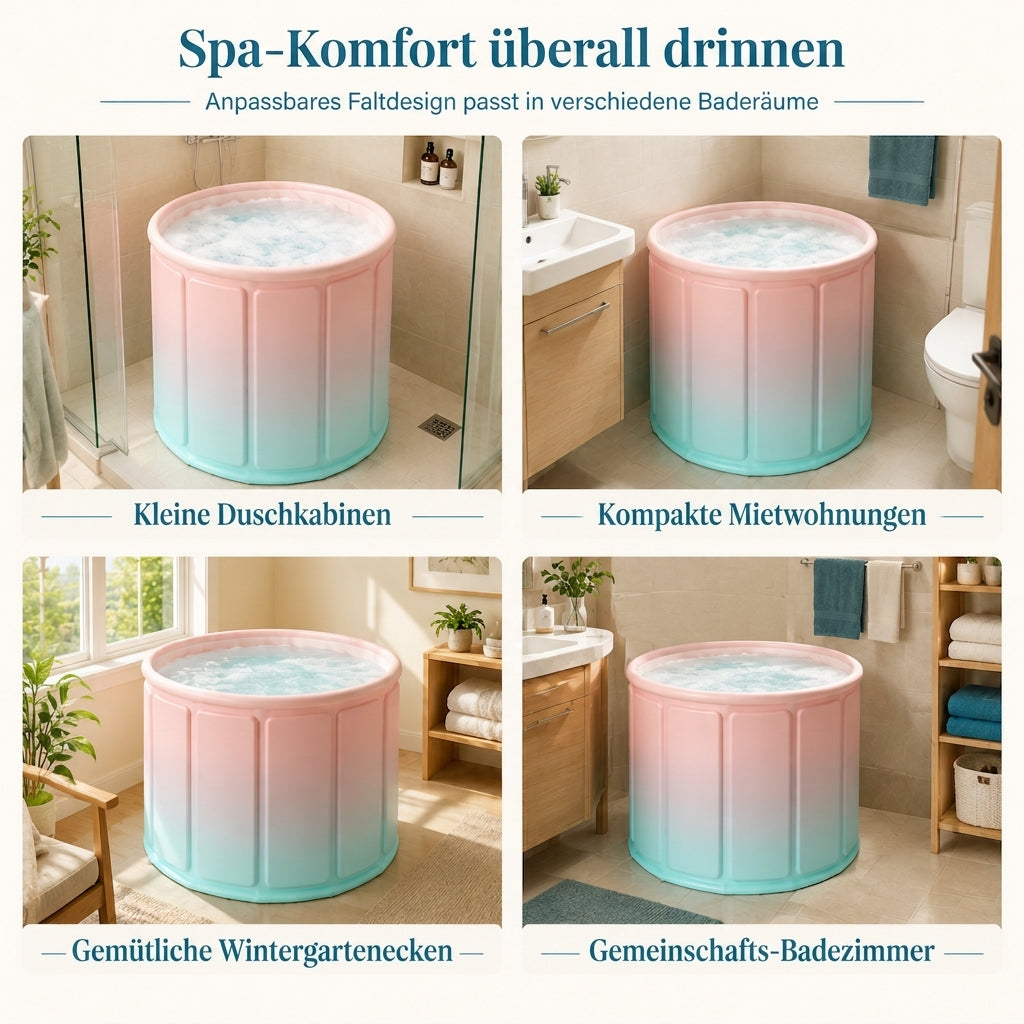 🛁 LIMITIERTES ANGEBOT 50% RABATT! ✨ Faltbare Badewanne für Erwachsene – wärmeisolierend, platzsparend, mit Kissen 🧺