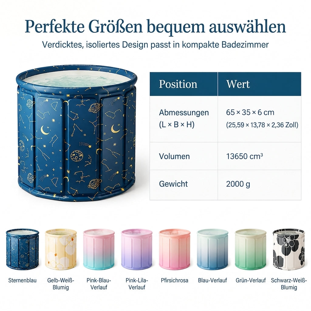 🛁 LIMITIERTES ANGEBOT 50% RABATT! ✨ Faltbare Badewanne für Erwachsene – wärmeisolierend, platzsparend, mit Kissen 🧺