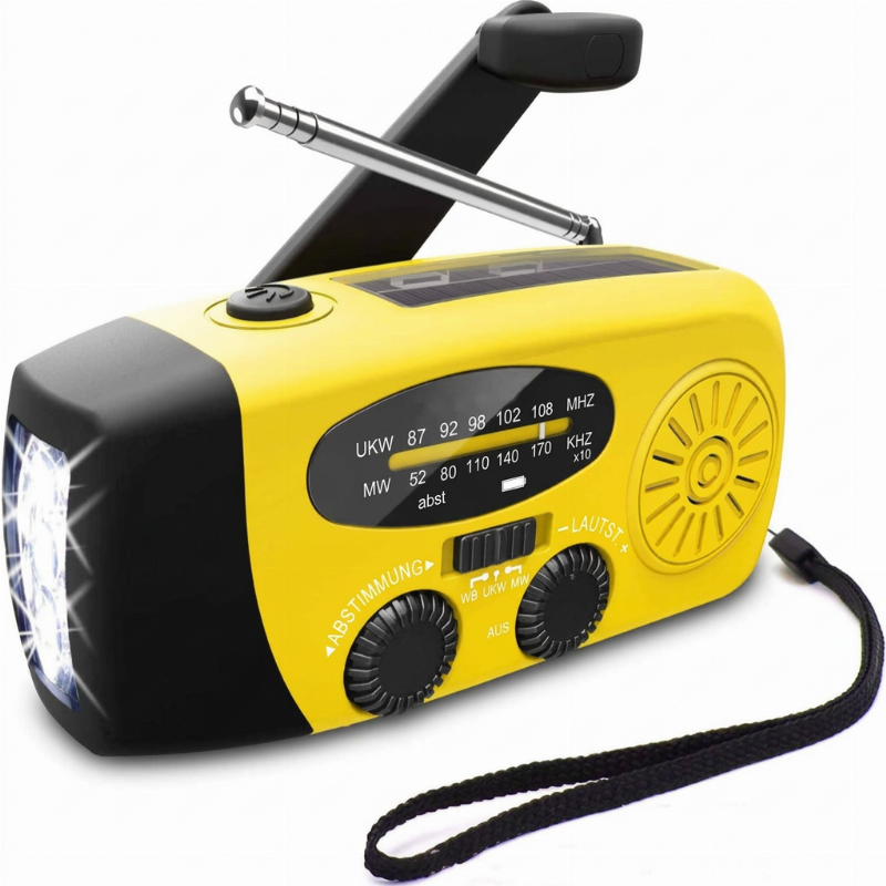 🏕️ LIMITIERTES ANGEBOT 50% RABATT! ✨ Solar-Notfallradio – Kurbelbetrieb, Licht, Powerbank 📻