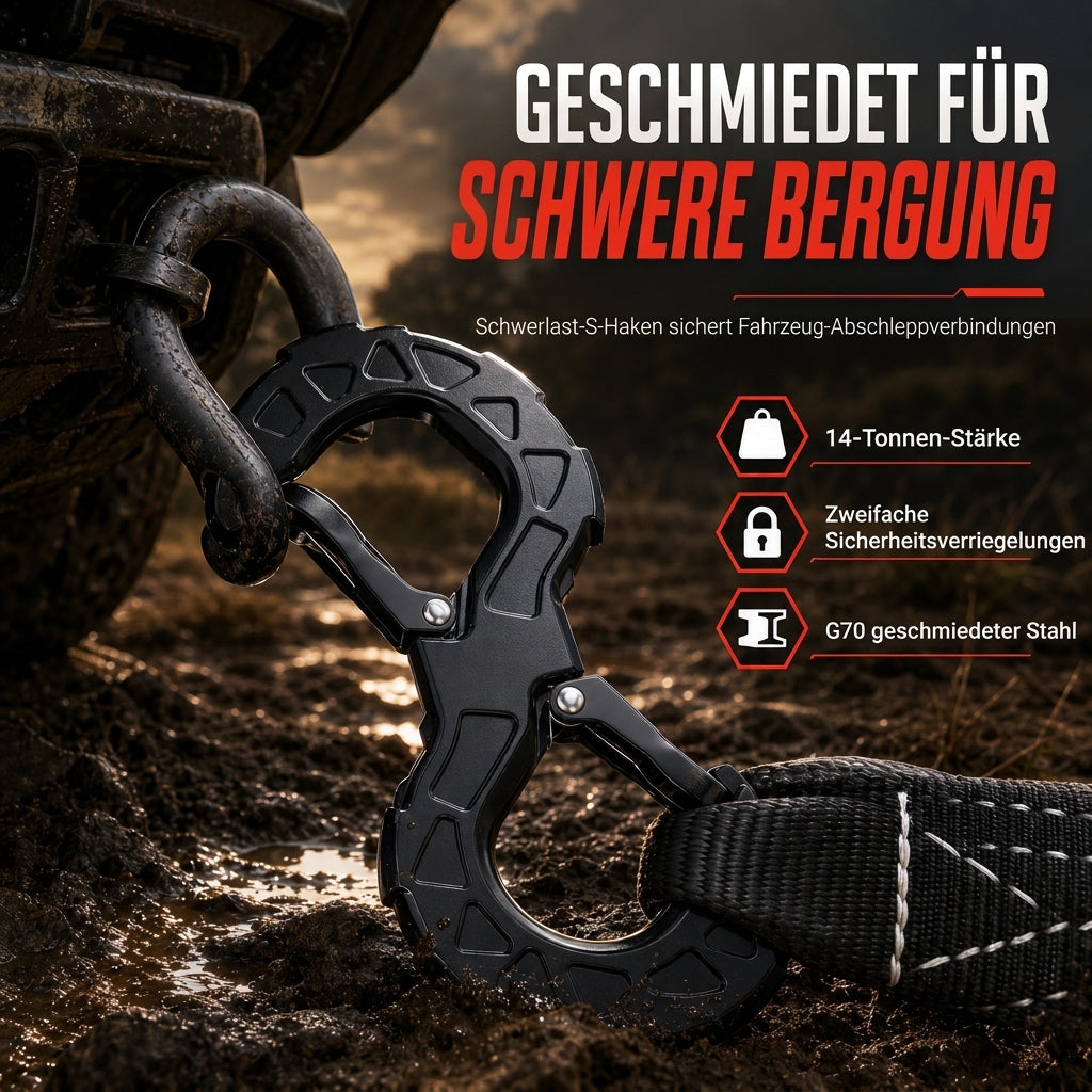 🚛 LIMITIERTES ANGEBOT 50% RABATT! ⚒️ S-förmiger geschmiedeter Tauwerkshaken – Sicherheitsverschluss, hochbelastbar, wetterfest 🛡️