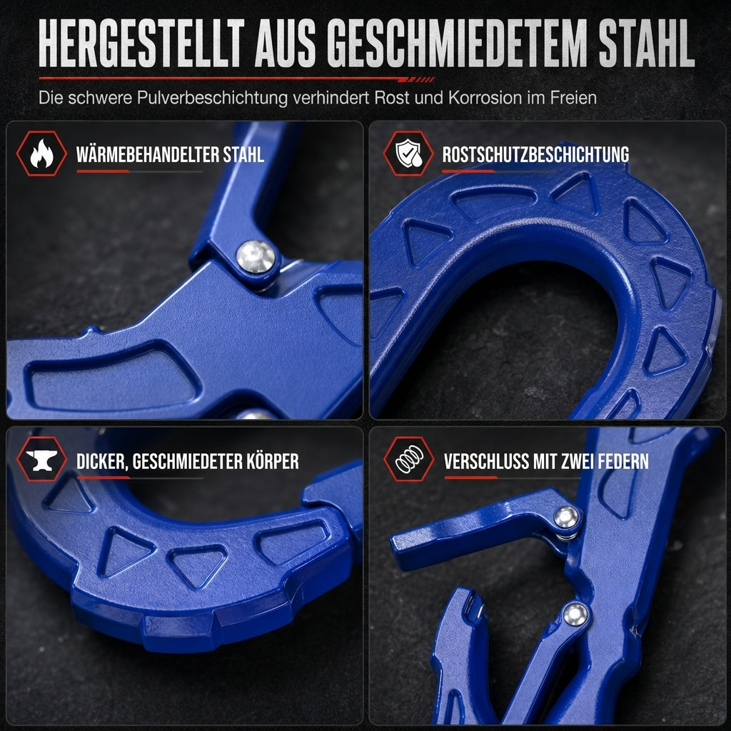 🚛 LIMITIERTES ANGEBOT 50% RABATT! ⚒️ S-förmiger geschmiedeter Tauwerkshaken – Sicherheitsverschluss, hochbelastbar, wetterfest 🛡️