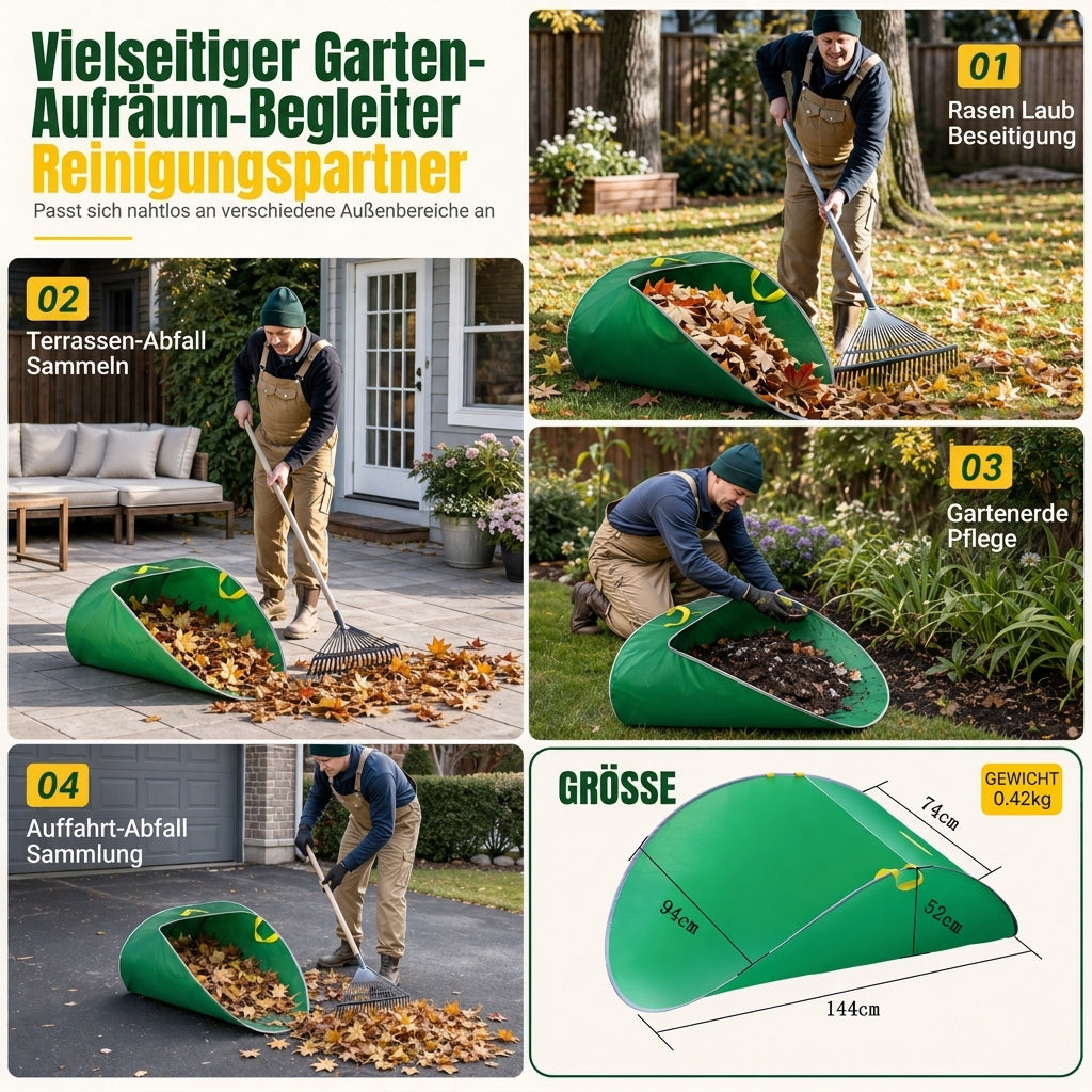🍂 LIMITIERTES ANGEBOT 50% RABATT! ✨ Tragbarer Pop-up-Laubsammler – Wiederverwendbar, Stabil, Einfach Verstauen 🧺
