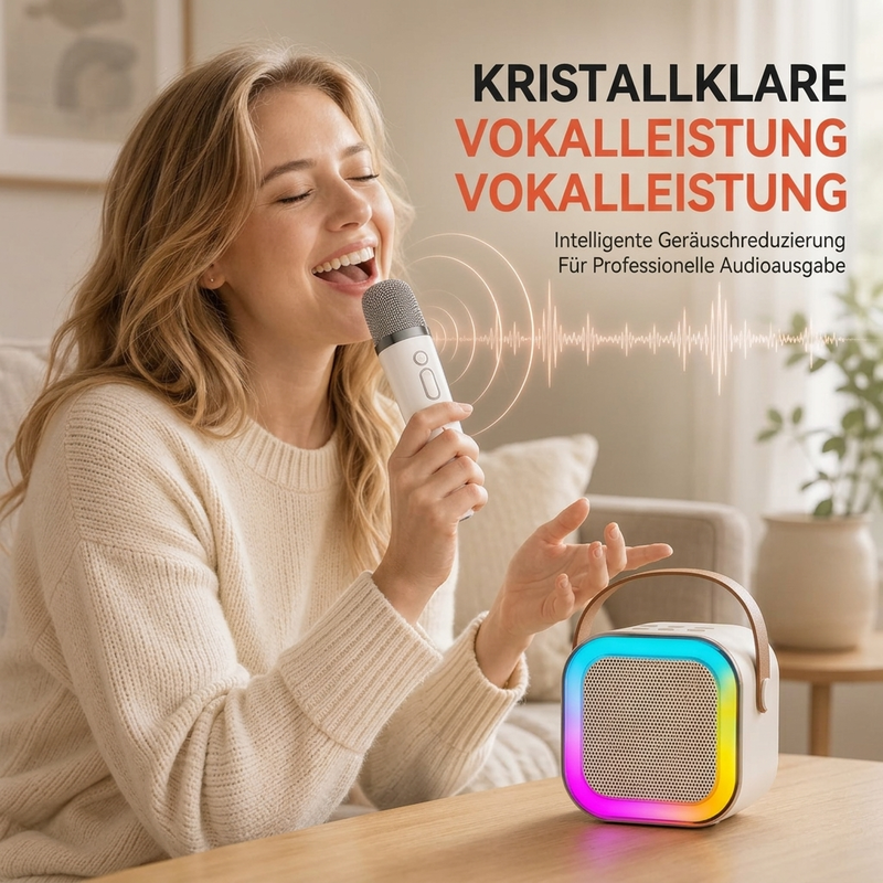 🎤 LIMITIERTES ANGEBOT 50% RABATT! ✨ Mini-Karaoke-Maschine für Kinder – LED-Lichter, Stimmeffekte, Tragbar 🎉