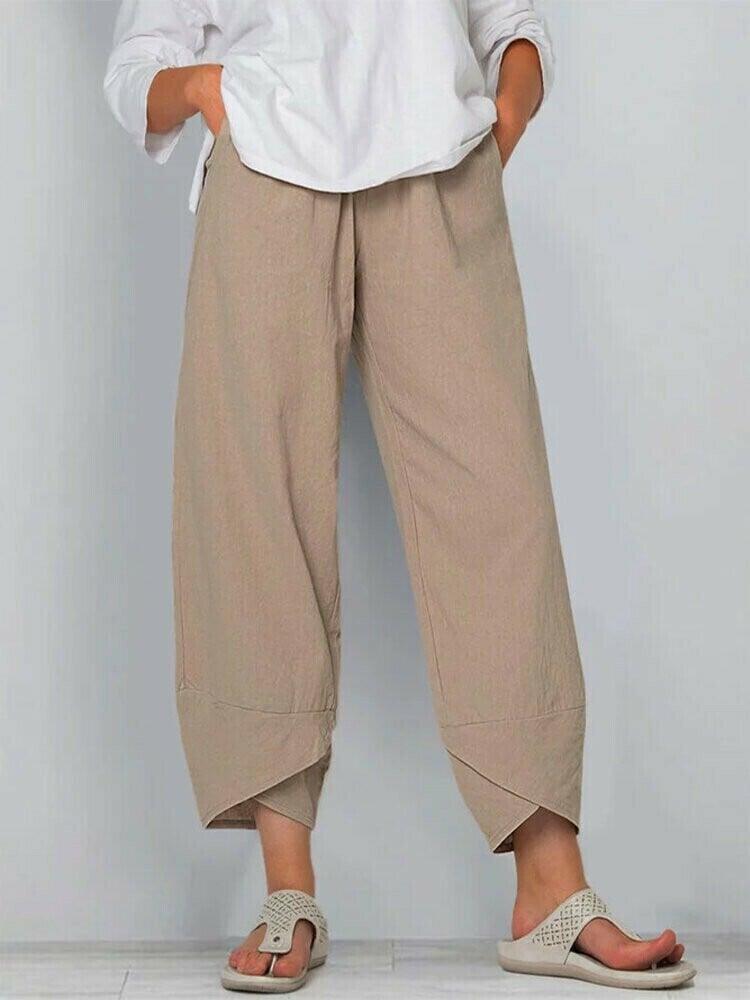 👖Vintage-Hose mit asymmetrischen Taschen und elastischem Bund