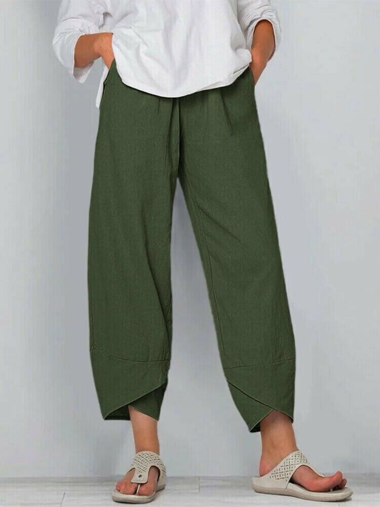 👖Vintage-Hose mit asymmetrischen Taschen und elastischem Bund
