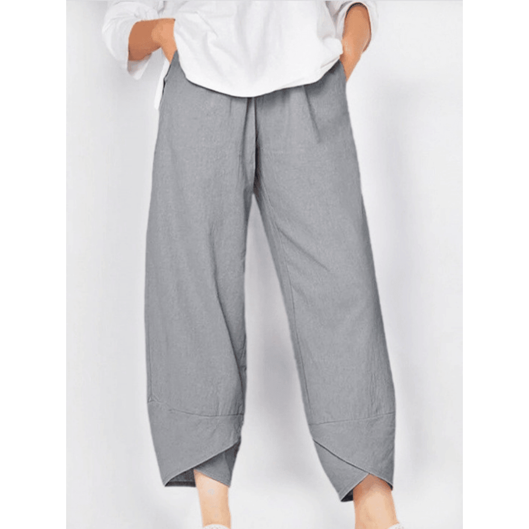👖Vintage-Hose mit asymmetrischen Taschen und elastischem Bund