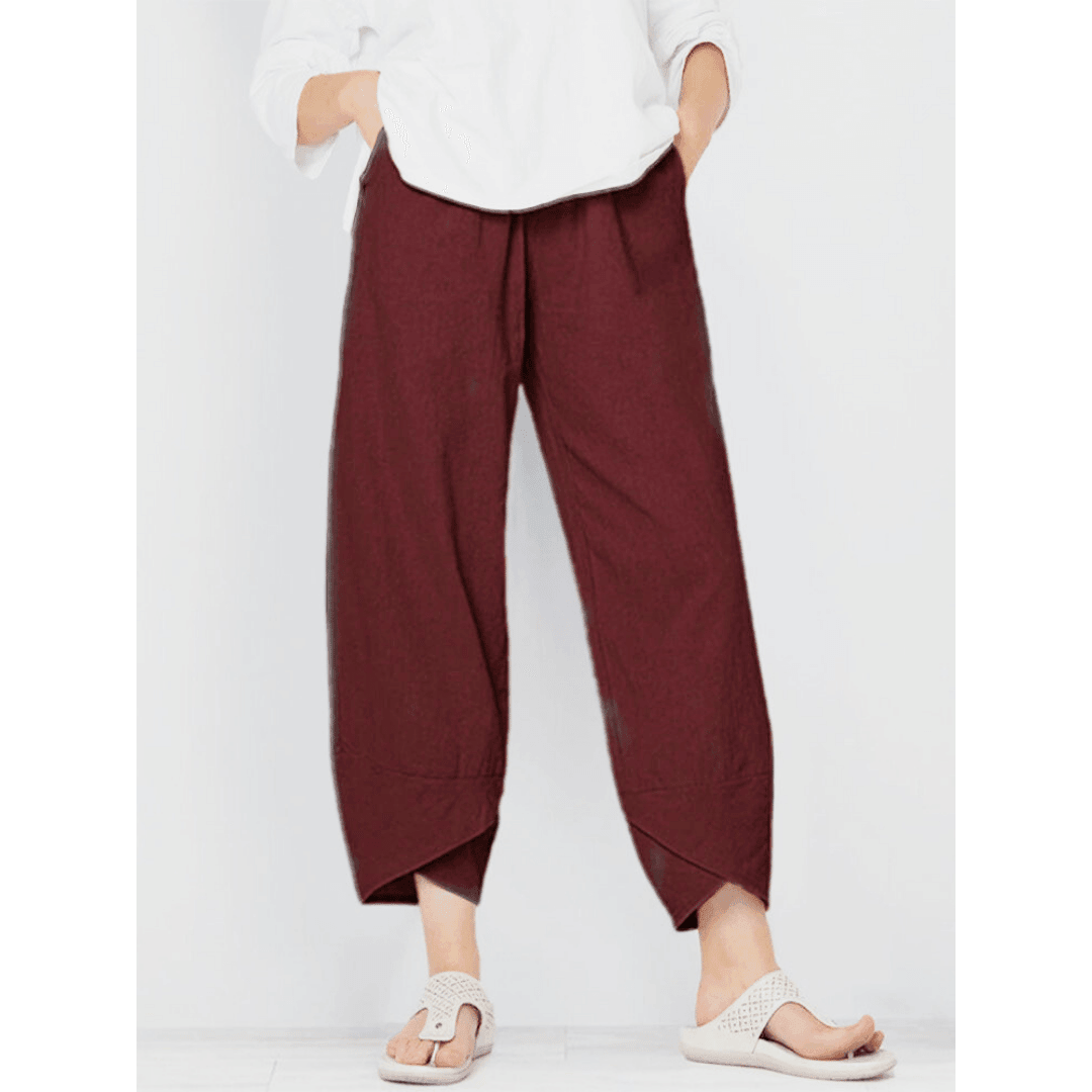 👖Vintage-Hose mit asymmetrischen Taschen und elastischem Bund