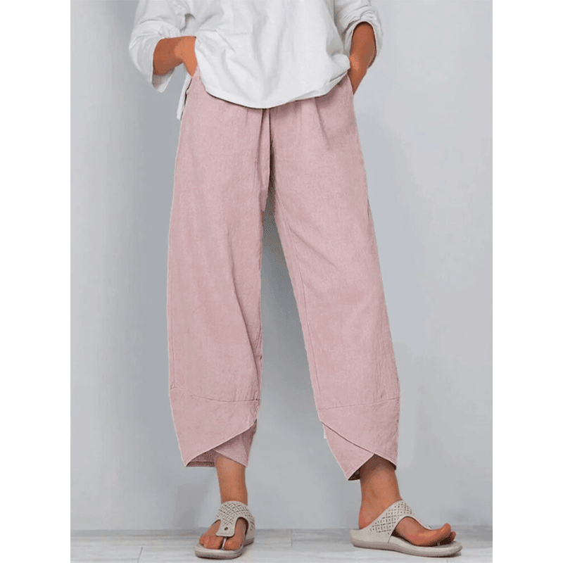 👖Vintage-Hose mit asymmetrischen Taschen und elastischem Bund