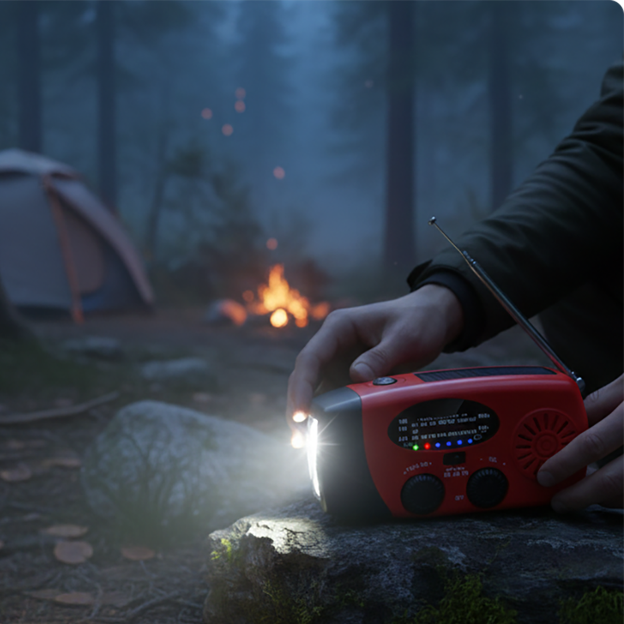 🏕️ LIMITIERTES ANGEBOT 50% RABATT! ✨ Solar-Notfallradio – Kurbelbetrieb, Licht, Powerbank 📻