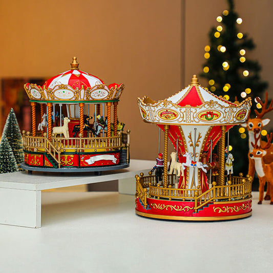 Christmas carousel decorations music box